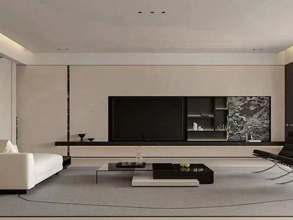 华润悦玺小区185㎡黑白灰极简风